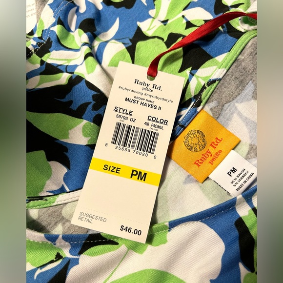 NWT Ruby Road Top Size MP Blue & Green - Picture 6 of 6